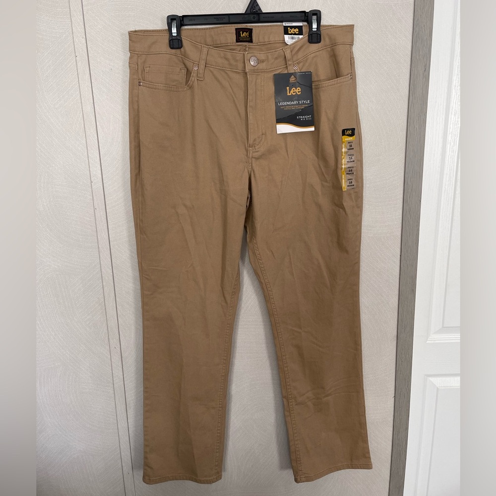 Lee Khaki Straight-Leg Pants